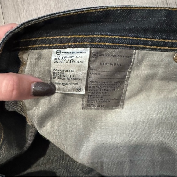 AG Adriano Goldschmied Men's the Matchbox Slim Straight Jeans Dark Wash 38 X 32 - Picture 5 of 6